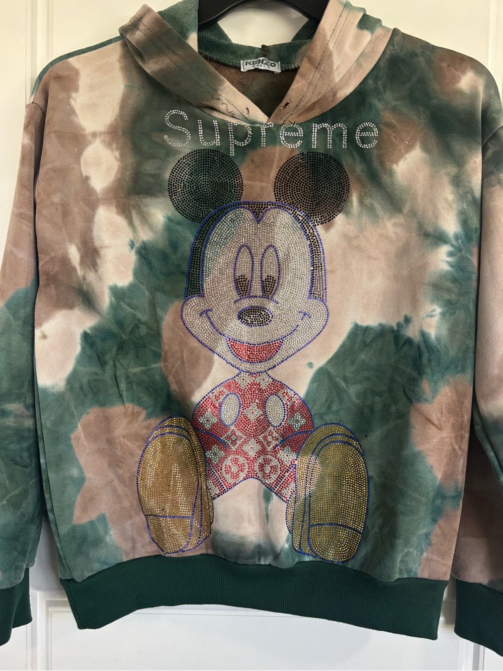 Mickey MouseHoodie, Supreme-Style Graphic, Kenzo-Style Tag, Unauthenticated